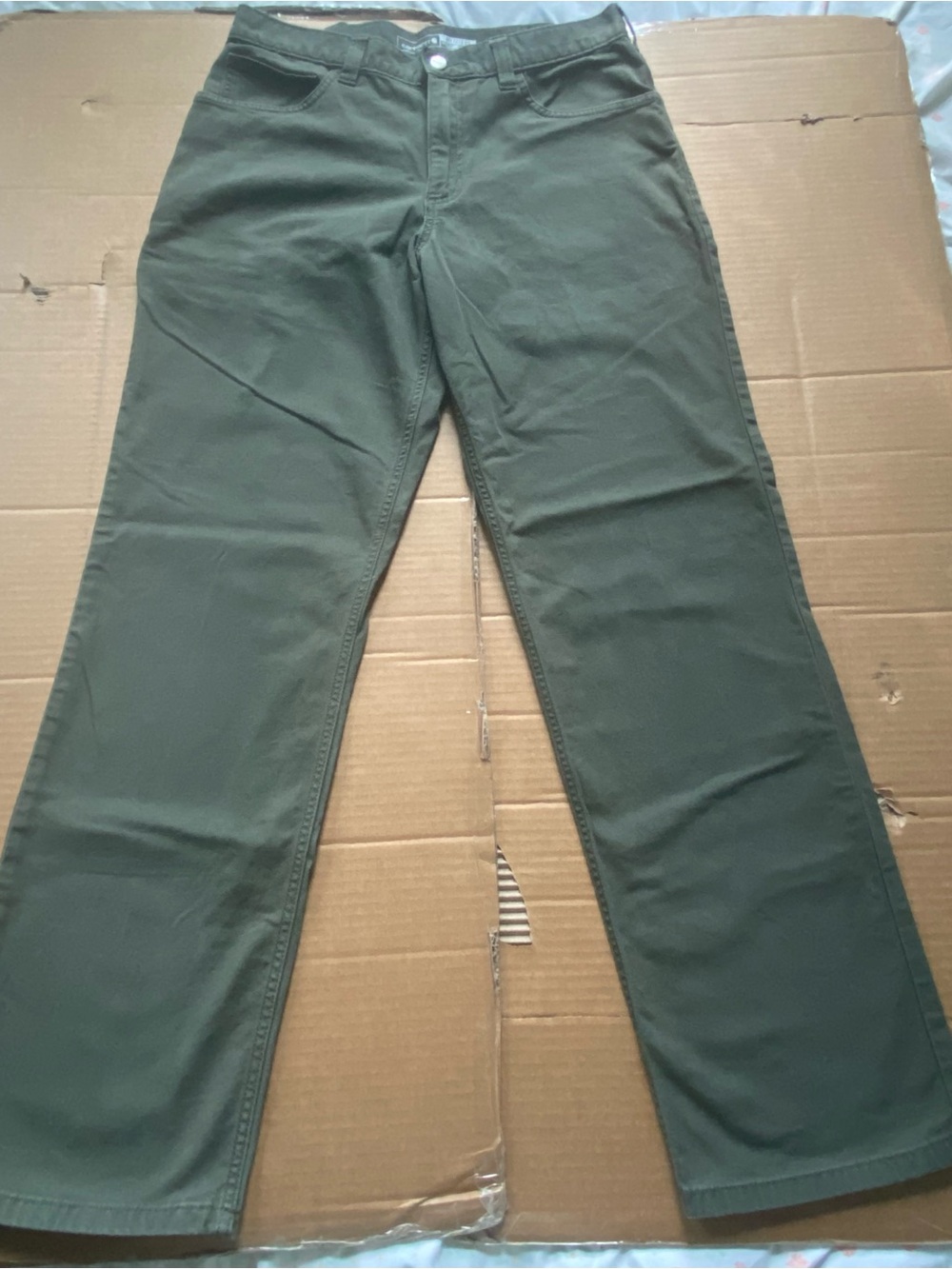 Carhartt Olive Green Chinos - Straight Cut